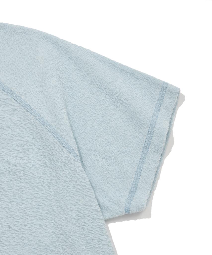 COVERNAT WOMAN Slit Terry T-Shirt Light Blue