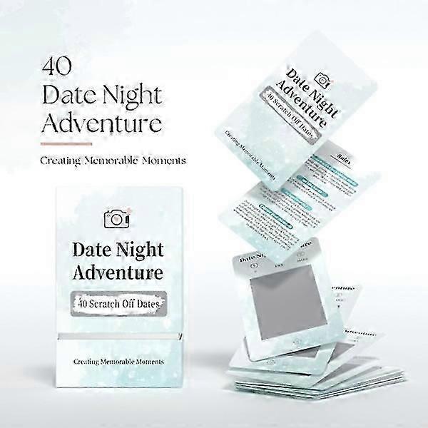 40 Date Night Ideas for Couples - Unique Scratch Off Date Night Card Game, Gifts for Boyfriend - Romantic Newlywed