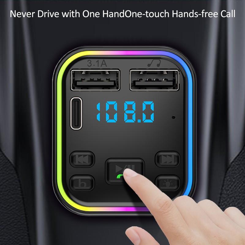 1 шт. Автомобильное зарядное устройство Bluetooth FM для быстрой зарядки автомобиля, MP3-передатчик, плеер, FM-передатчик, двухпортовый USB-приемник, поддержка передатчиков Hands-Free
