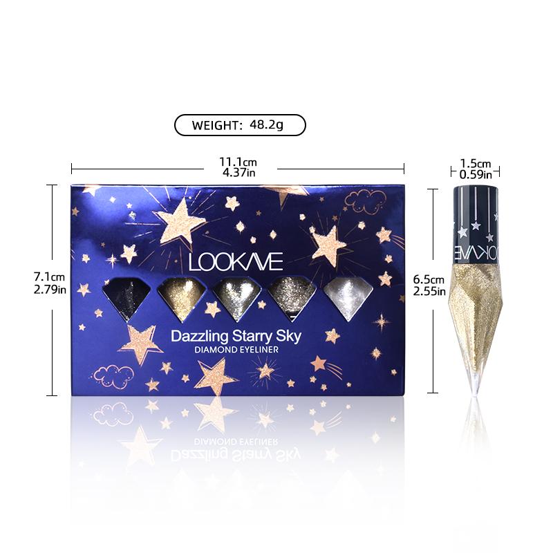 Набор из 5 цветов блестящей жидкой подводки для глаз, блестящие водостойкие стойкие красочные тени для век, металлическая жидкая подводка для глаз, набор для макияжа глаз