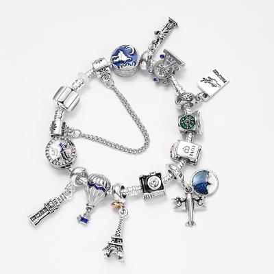 Новые ювелирные аксессуары, модный мультяшный самолет, кулон, браслет-подвеска, Рождественская коллекция, браслет с голубым звездным небом для девочек