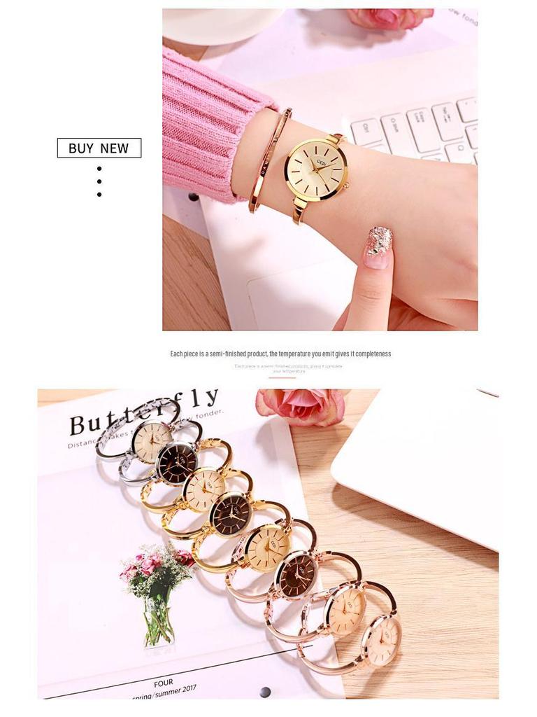 Женские светящиеся водонепроницаемые часы-браслет Gedi - Большой циферблат, простой и изысканный дизайн