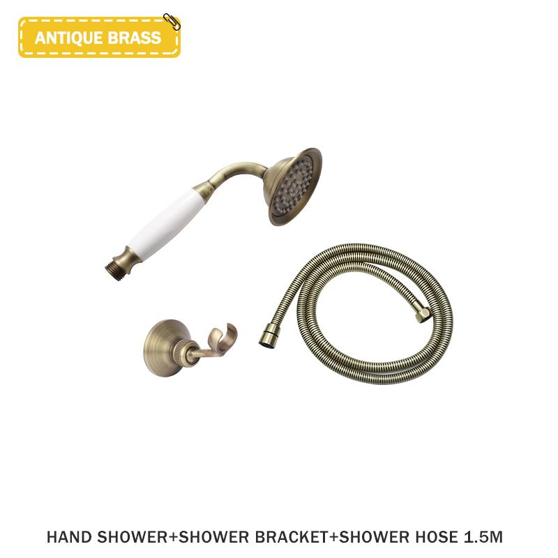 Нержавеющая сталь роскошная античная бронзовая ручная душевая лейка с держателем для душа 1,5 м шланг аксессуары для ванной комнаты душевая лейка