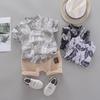 Summer Boys' Infant Casual Two-Piece Outfit - Trendy Short-Sleeve Shirt and Suit