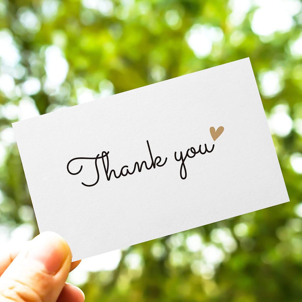 RXBC2011 Маленькая открытка с благодарностью, дизайн в виде золотого сердца, объемные благодарственные письма на любой случай x 2 дюйма 3,5