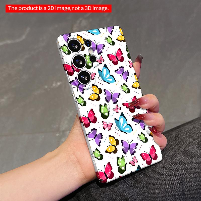 2DFlat Samsung phone case Colorful Butterfly Pattern Phone Case Applicable to Galaxy S22 S23 S24 S25ULTRA S26 A12 A13 A14 A15 A16 A34 A35 A54 A55