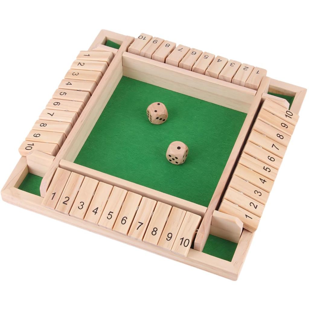 Rekilife Shut the Box Board Brain for Kids and Family Educational Toy Game, Jackpot, Math, Training, Adults, 2-4 Players, Game,