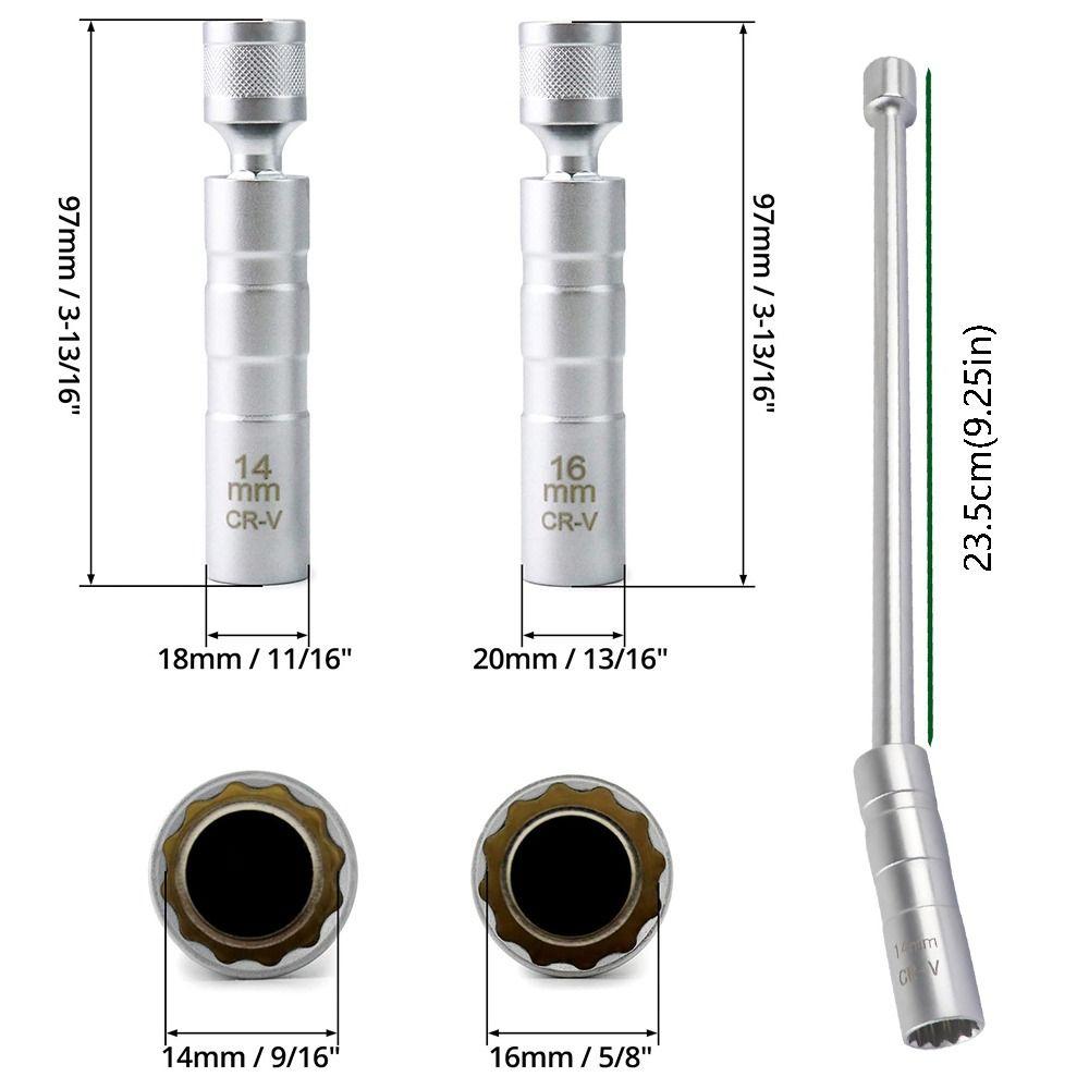 Профессиональный шарнирный свечной ключ Удлиненный инструмент для снятия свечей зажигания Транспортные средства