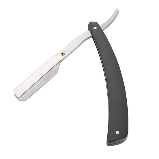 Carbon Steel Barber Hairdressing Razor Eyebrow Folding Shaving Knife Holder Tool