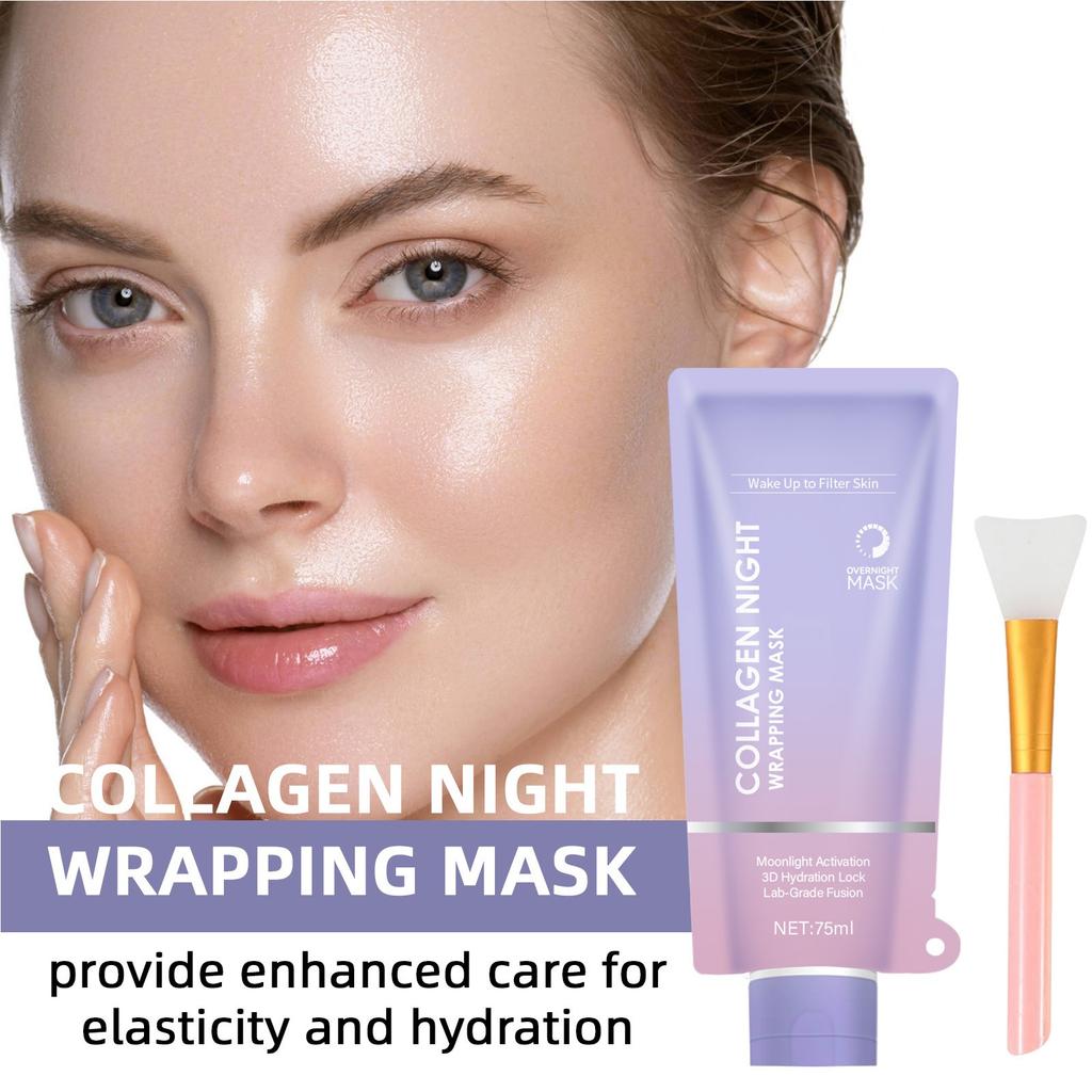 Коллагеновая маска-обертывание, отшелушивающая гидролизованная коллагеновая маска для увлажнения и укрепления 75 мл