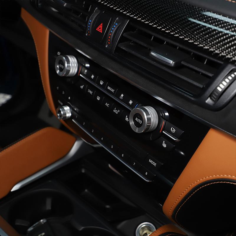 Для BMW X5 X6 E70 E71 2008-2013 алюминиевый сплав серебристый/красный автомобильный переключатель громкости кондиционера кольцо ручка крышка отделка автомобиля