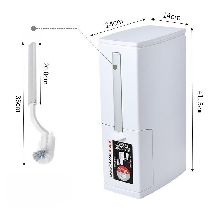 Integrated Trash Can Toilet Brush Set Large Capacity Toilet Brush and Waste Bin Set with Lid Multifunction Bathrom Accessories