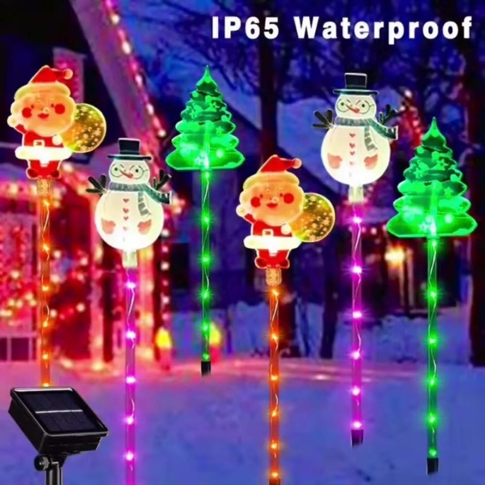 Solar Powered Christmas Solar Stake Lamp Holiday Christmas Yard Lamp Festive Decorative