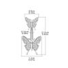 Stainless Steel Double Headed Butterfly Zircon Piercing Fake Belly Button Ring Body Jewelry For Women Ornaments