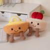 Cute and Fun French Lemon Tart Strawberry Mousse Egg Tart Dessert Doll Plush Toy Doll Desktop Ornaments