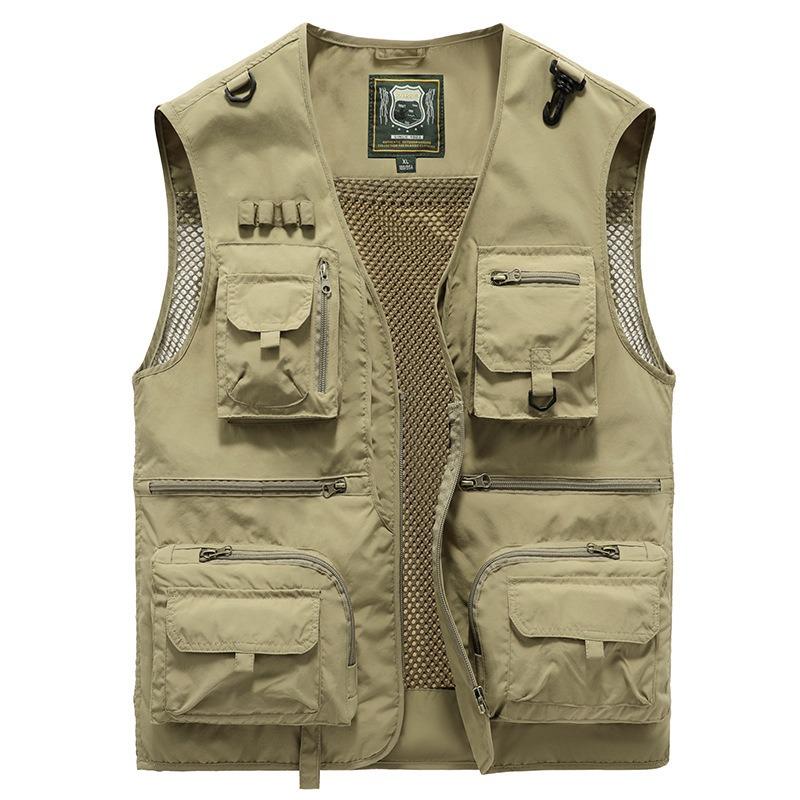 Men S Outdoor Work Vest Multi Pocket Thin For Fishing And Photography