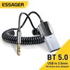 Essager Wireless Essager 5.0 Receiver Adapter Car Speaker 3.5mm Jack Aux Audio Music Dongle for Car Bluetooth Transmitter