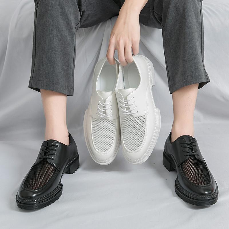 Fashion Men Shoes New Summer Derby Shoes Thick Soles Non-slip Comfortable Fashion Leather Shoes American Busines Travel Shoes Size 38-46