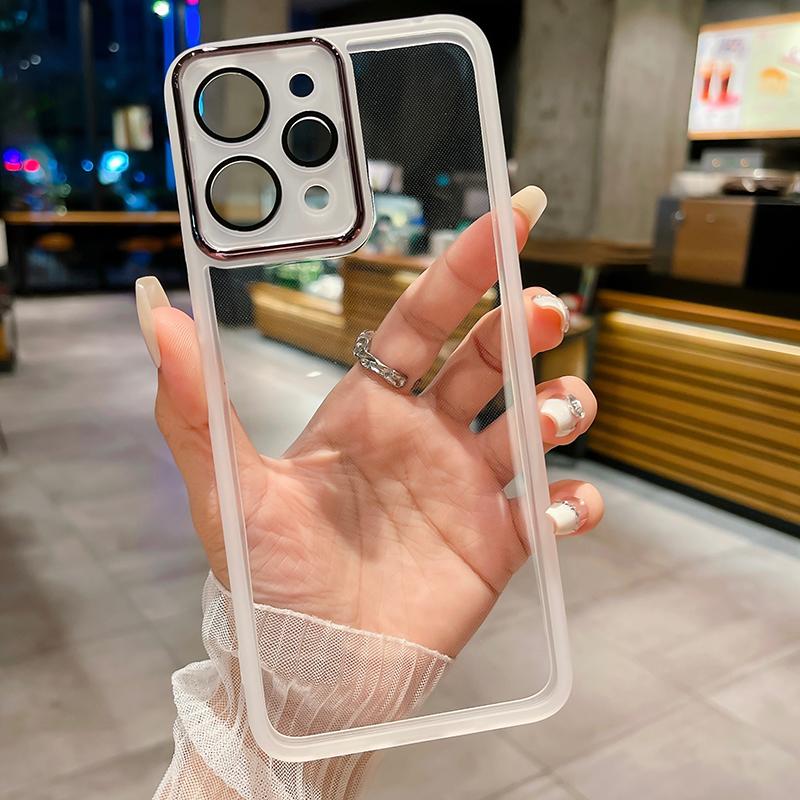 Прозрачный силиконовый чехол для Xiaomi Poco C65 X5 X6 Pro X3 GT M6 M5 M4 M3 M2 F6 F5 Mi 13T 12T 11T 13 Pro 12 Lite со стеклянной защитной пленкой для объектива