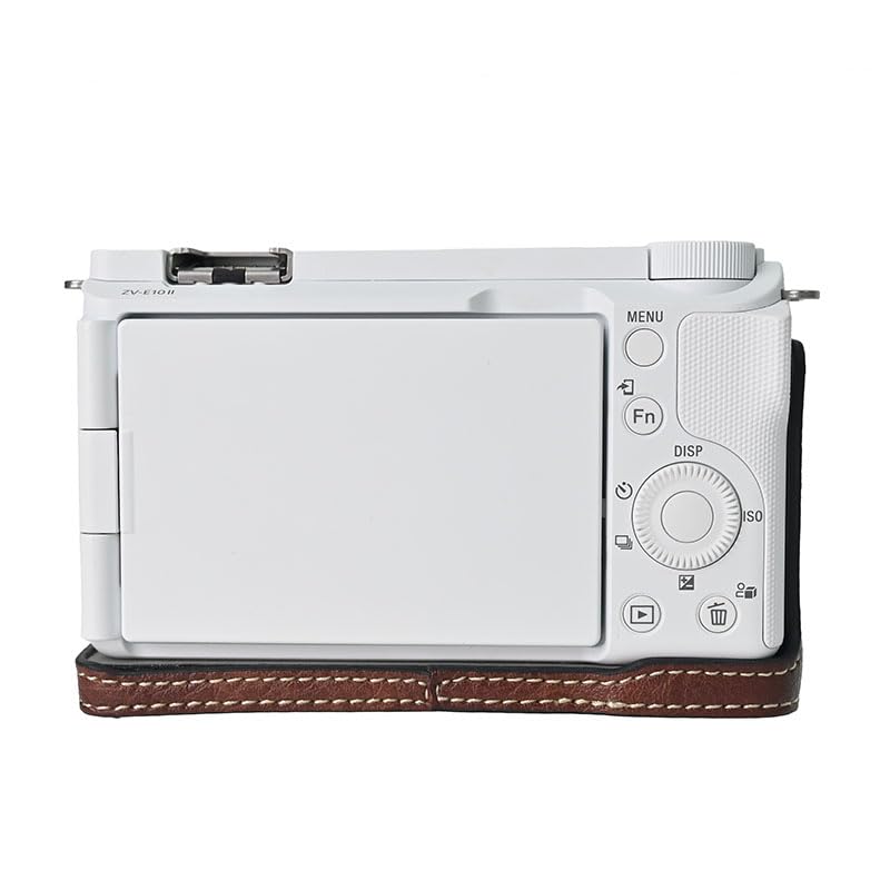 Для SONY VLOGCAM чехол-крышка корпуса получехол эксклюзивный открывающийся чехол из натуральной кожи ZV-E10 II/ZV-E10M2 [HNWEIWEI] (Темно коричневый)