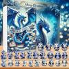 Christmas Countdown Calendar 24 Acrylic Dragon Pendant Set Xmas Gift Box Indoor/Outdoor Hanging Decoration