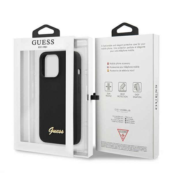 Etui do iPhone 13 Pro Guess MagSafe Złote Logo Czarny