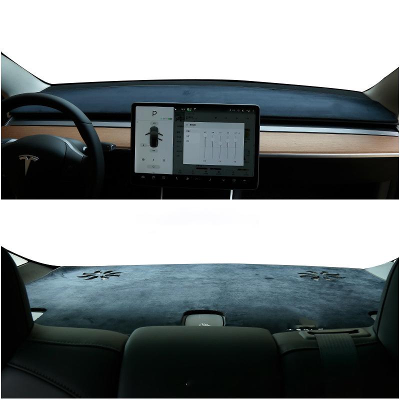 Коврик на приборной панели автомобиля Tesla Model 3/Y подходит для модели 3 2017-2021, светозащитный коврик для центральной консоли, солнцезащитный изоляционный коврик