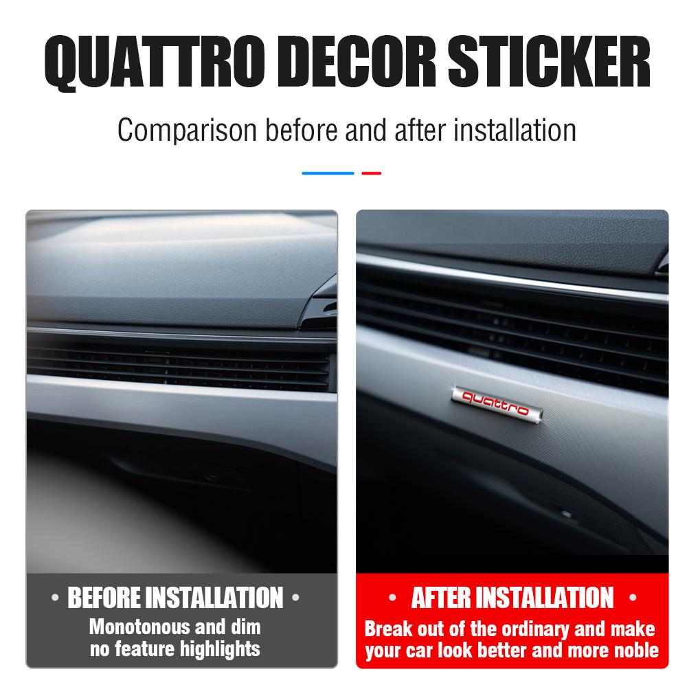 3D ABS QUATTRO Car Emblem Sticker Auto Body Trunk Decoration Decal For sq A7 A3 A4 B8 8P 8V B6 A5 A1 A6 Q3 Q5 Q7 Accessories