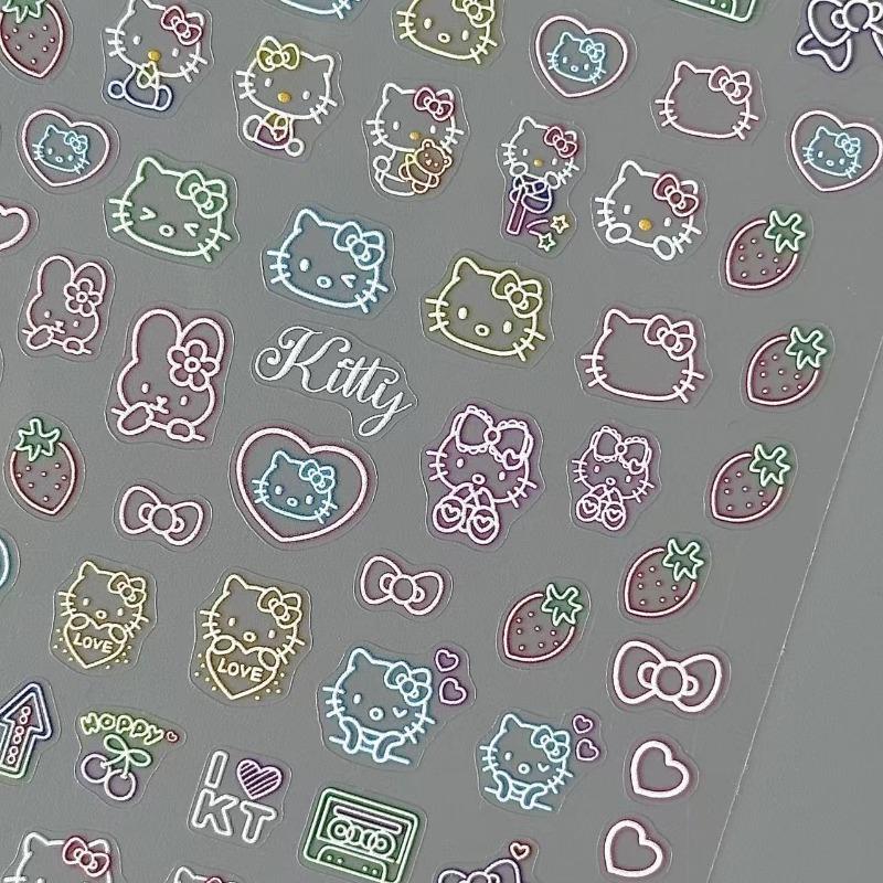 Kawaii Relief Stickers Cute Anime Student DIY Waterproof Nail Stickers Decorative Toy Women Accessories