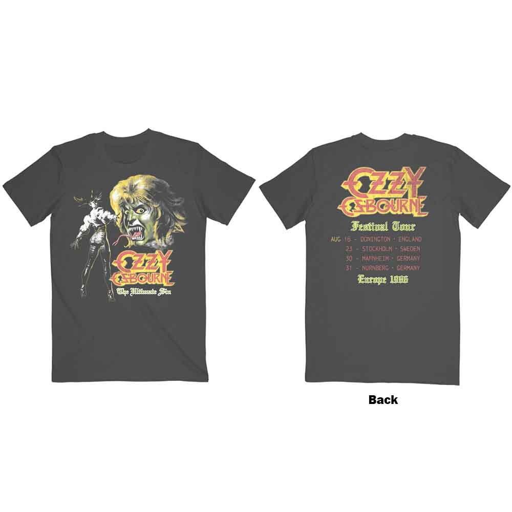 Ozzy Osbourne Ultimate Remix T-Shirt Grey New