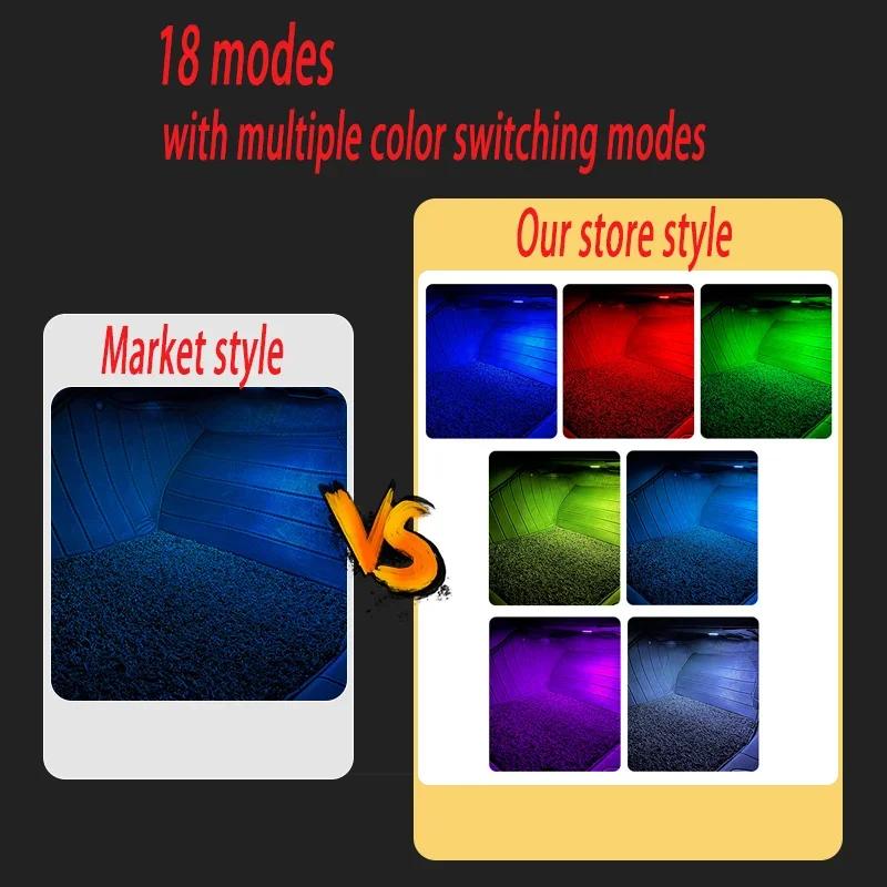 Для Tesla Model 3 Model Y Model S 2017~2025 Автомобильная подсветка для ног Ультраяркая Сенсорная Светодиодная Атмосферная Неоновая Подсветка Аксессуары