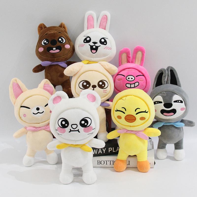 20CM Skzoo Plush Toys Stray Kids Plush Wolf Chan Cartoon Stuffed Animal Plushies Doll Cute Companion for Kids Adults Fans Gift