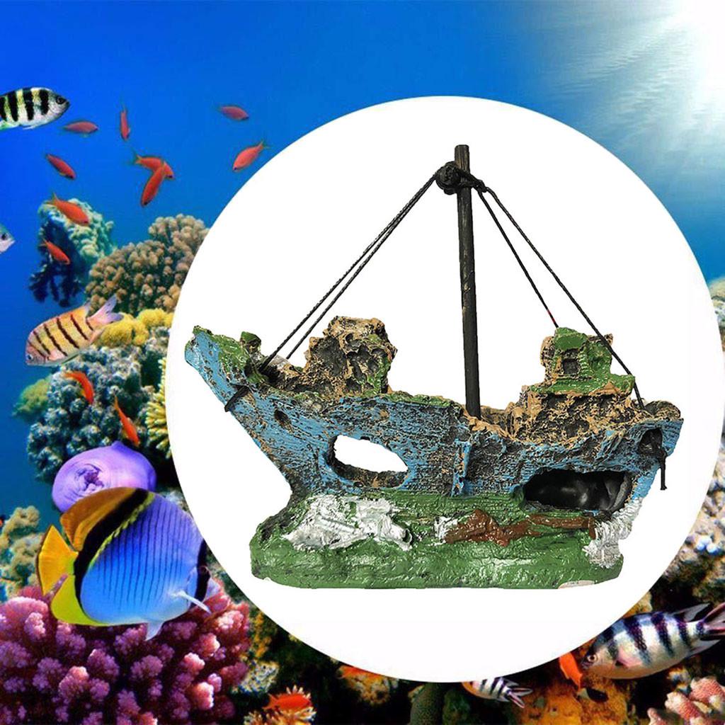 Aquarium Ship Wreck Ship Decor Resin Ornament