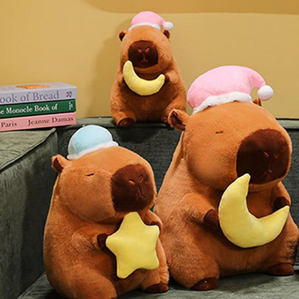 Moon Goodnight Capybara Doll Star Capybara Fluffty Doll Capybara Plush Toy Christmas