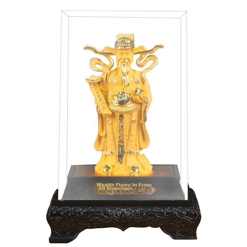 TaTanice Fortune God Decorative Ornament, Golden Buddha Statue for Home Decoration, Wealth And Safety Figurine, Business Gift for Grand Opening