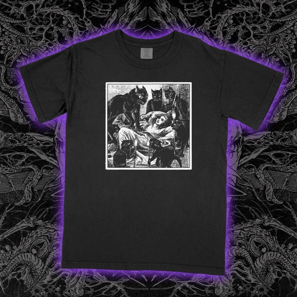 CAT CULT Футболка ужасы сатан сатанинские коты колдовство гот готика Унисекс футболка
