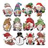 Christmas Dwarf Wood Sign Xmas Tree Faceless Gnome Hanging Ornaments Cute Cartoon Wooden Pendant for Home Parties Decoration