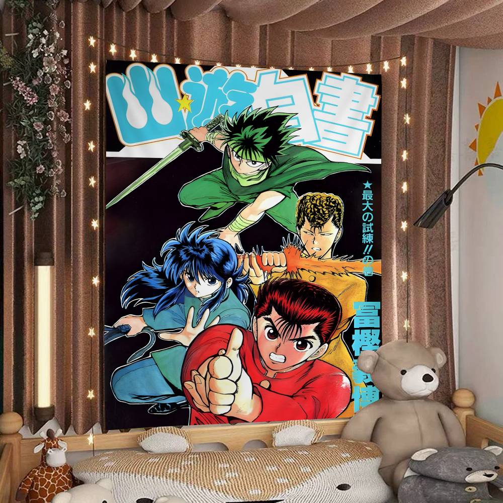 Аниме YuYu Hakusho Печатный Большой Настенный Гобелен Дешевый Хиппи Настенный Декор Богемные Настенные Гобелены Мандала INS Домашний Декор