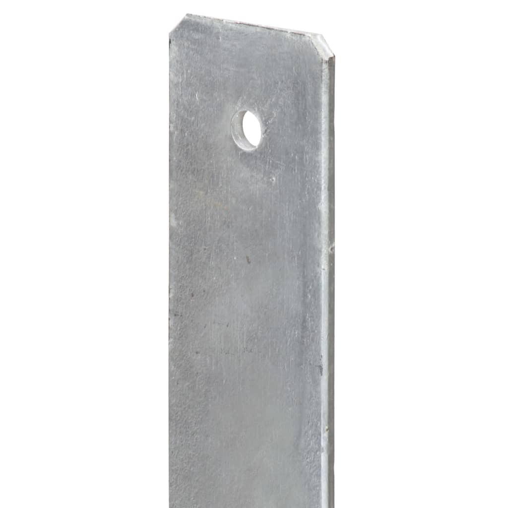 Vidaxl Kotwy Do Słupków, 6 Szt., Srebrne, 10 X 6 X 60 Cm, Stal