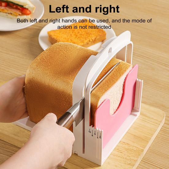 Yousheng Bread Slicer Adjustable Width Foldable Bread Slicing Tool Reusable Bread Cutting Guide for Homemade Bread Bagels Cakes