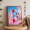 Disney oil painting art painting kit, Mickey Mouse letter E flower handmade diy art painting home wall decoration, dreamy castle room decor