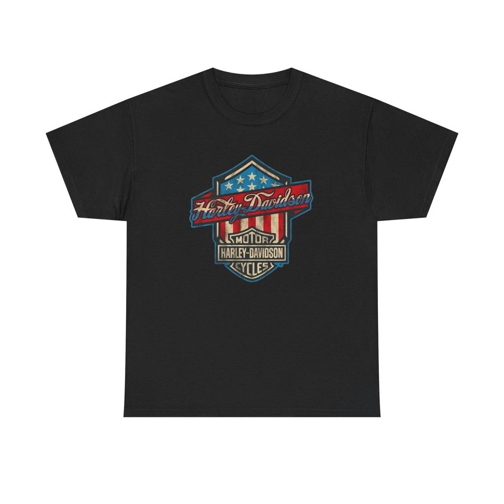 Harley Davidson Винтажные Мотоциклы Графическая Футболка Унисекс Плотный Хлопок