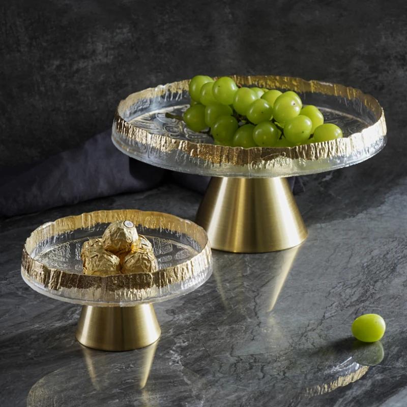 Высококачественная высокая стеклянная ваза для фруктов, большая домашняя ваза для журнального столика в гостиной, ваза для фруктов, украшения для дома