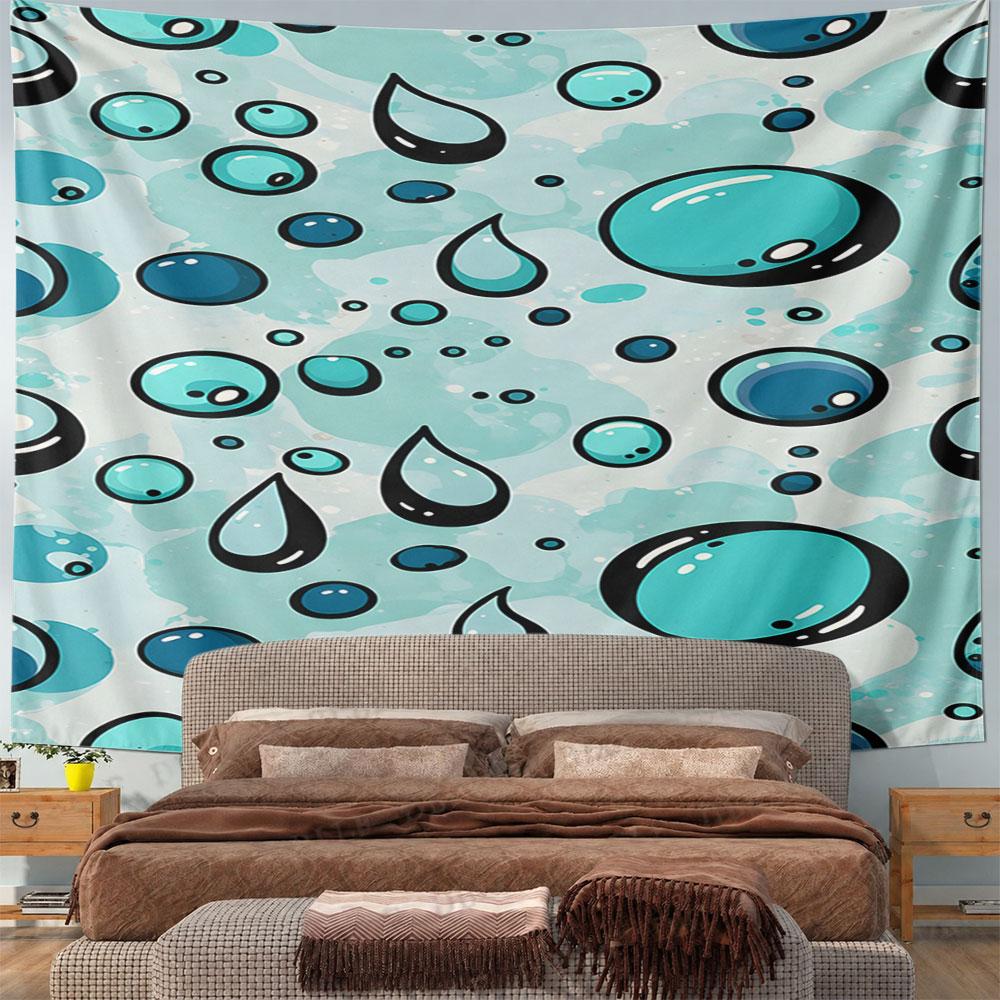 Colorful Water Droplets Pattern Design Pattern Wall Hanging Tapestry Decorative Tapestry Home Decor for Bedroom and Living Room