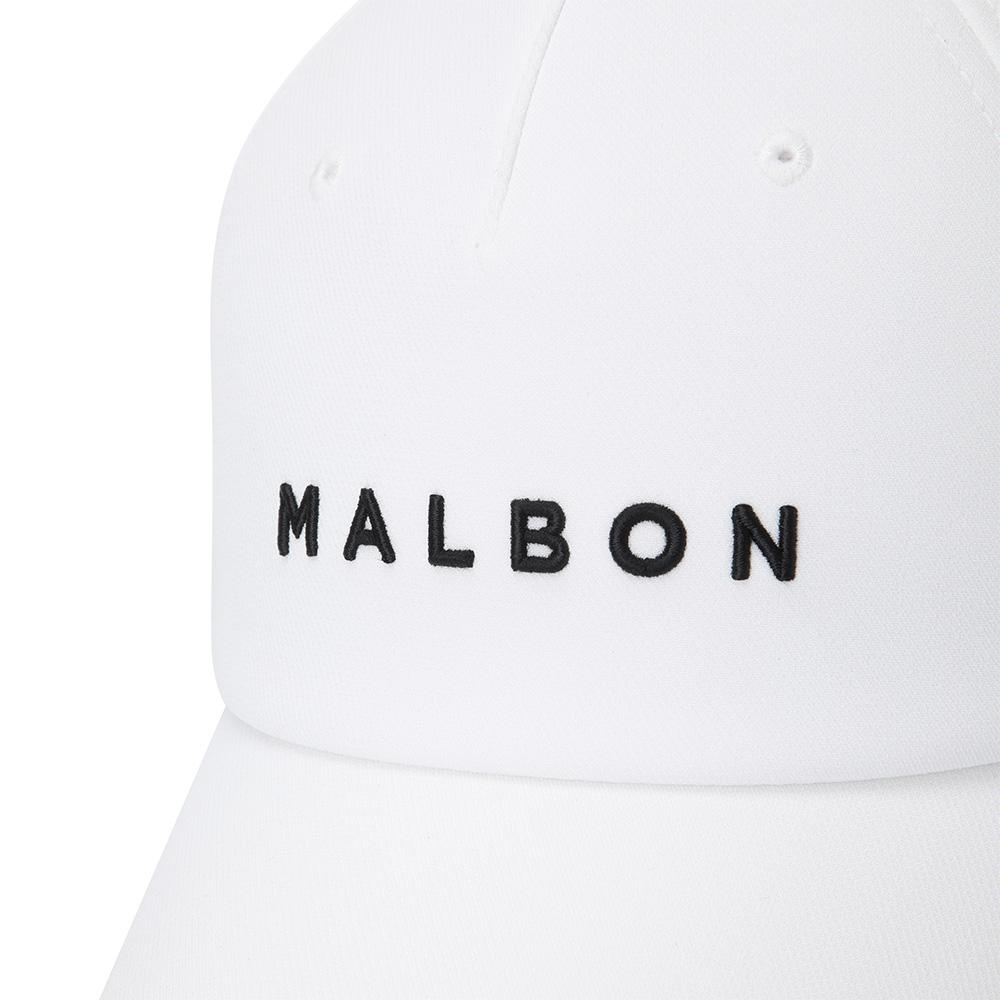 MALBON GOLF Кепка-бейсболка Malbon с перфорацией и надписью Off White