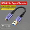 Кабель-переходник USB 3.0 Male на USB C Female 10/20/30/50/100 см, 10 Гбит/с, для аксессуаров и периферийных устройств ноутбука