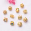 10pcs Color Retention Ancient Gold Bead Inlaid Pearl Hollow Loose Bead String Bead Diy Bracelet Necklace Jewelry Loose Beads