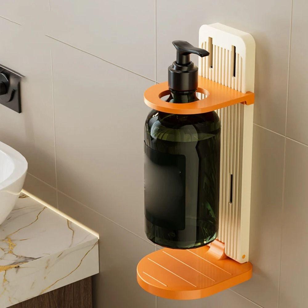 Wall Mounted Shower Rack Foldable Shampoo Bottle Holder Multi-Purpose Body Wash Storage Rack