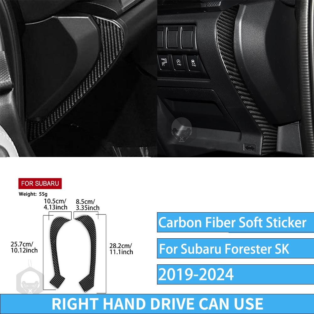 Real Carbon Fiber Car Accessories Gear Air Vent Set Trim Cover Soft Sticker For Subaru Forester SK      2024