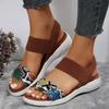 Fashion Snakeskin Print Wedge Sandals for Women Summer 2025 Fashion Non Slip Beach Shoes Woman Lightweight Causal Sports Sandalias Mujer